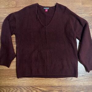 Vince Camuto Rich Brown V-Neck Sweater